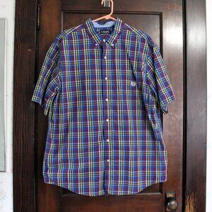 CHAPS Easy Care Short Sleeve Button Down Shirt, XXL Big & Tall